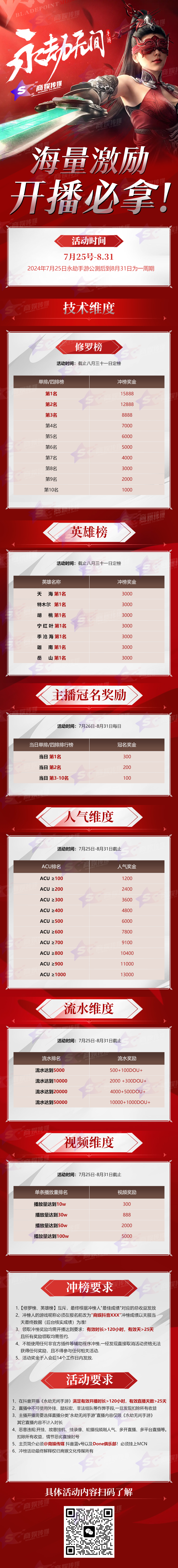 《永劫无间手游》7.25公测 海量现金激励，开播必拿！